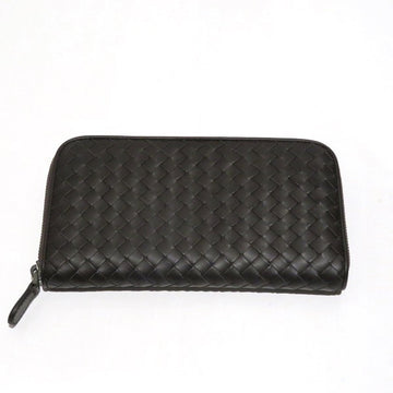 BOTTEGA VENETA Intrecciato Round Zipper Long Wallet Men's