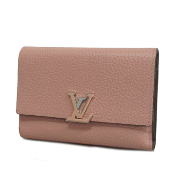 Louis Vuitton Taurillon Taurillon Portofeuil Capsine Compact Magnolia