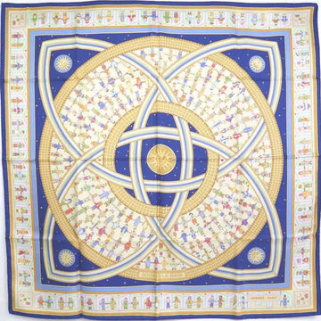 HERMES Scarf Carre 90 DONNER LA MAIN Reach out Silk Multicolor Women's