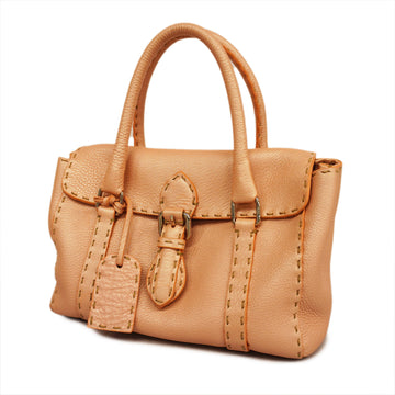 FENDIAuth  Selleria Handbag Women's Leather Handbag Pink Beige
