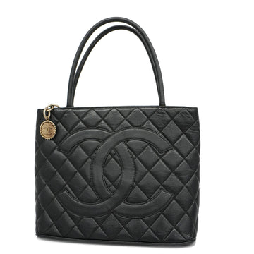 CHANELAuth  Reprint Tote Women's Caviar Leather Tote Bag Black