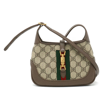 GUCCI BALENCIAGA Balenciaga Collaboration The Hacker Project Jackie Shoulder Bag Pochette Beige Brown 680132