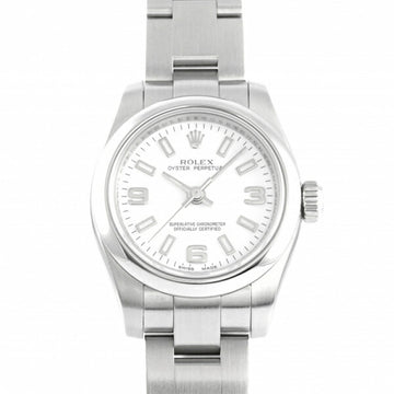 ROLEX Oyster Perpetual Lady 26 176200 White Arabic Dial Watch Ladies
