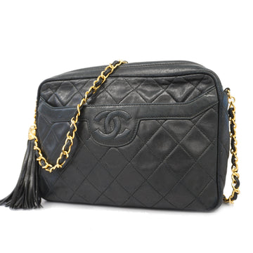 Chanel Matelasse Chain Shoulder With Fringe Women's Leather Shoulder Bag