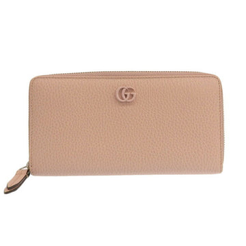 GUCCI GG Marmont Leather Round Long Wallet 456117 Pink Women's