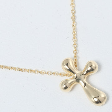TIFFANY Small Cross Necklace K18YG Yellow Gold Elsa Peretti &Co. Ladies