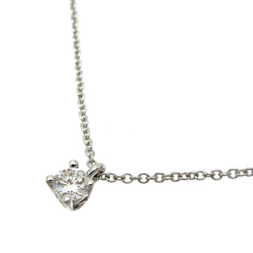 TIFFANY Pt950 Solitaire Diamond Ladies Necklace Platinum