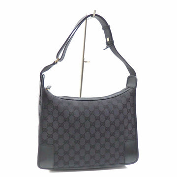 Gucci shoulder bag ladies black GG canvas leather 001 4205 001998