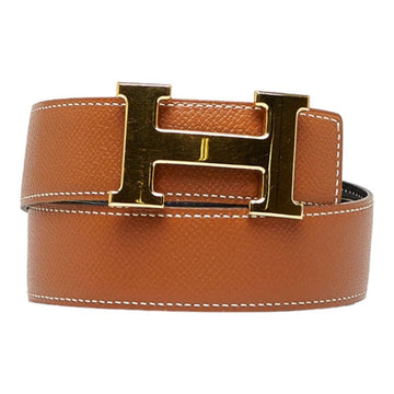 HERMES Constance H Reversible Belt Brown Black Leather Women's