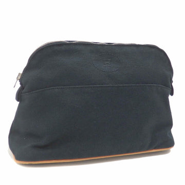 HERMES Bolide Pouch 25 Ladies Black Canvas Leather