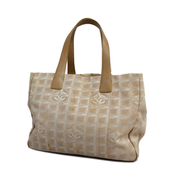 CHANELAuth  New Travel Line Tote Bag Women's Nylon Canvas Handbag Beige