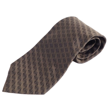 GUCCI tie G pattern silk 100% men's khaki