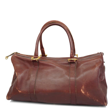 CARTIERAuth  Must Boston Bag Women's Leather Boston Bag Bordeaux