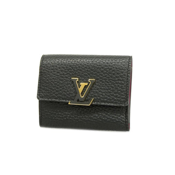 LOUIS VUITTON Trifold Wallet Taurillon Portefeuille Capucine XS M68587 Noir Ladies