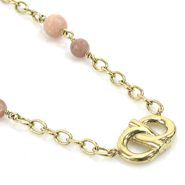 SALVATORE FERRAGAMO Necklace Gancini Metal/Stone Light Gold/Pink Ladies e56056f