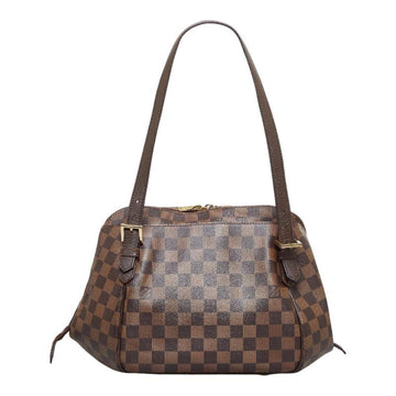 LOUIS VUITTON Damier Belem MM Handbag Tote Bag N51174 Ebene Brown PVC Leather Women's