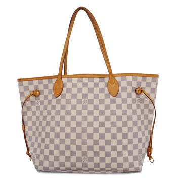 LOUIS VUITTON Tote Bag Damier Azur Neverfull MM N41361 White Ladies