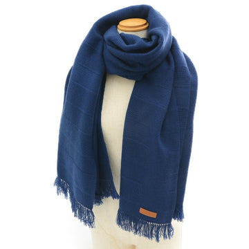 HERMES cashmere stole blue 75×180