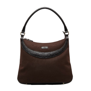 GUCCIsima Shoulder Bag One 279152 Brown Canvas Leather Women's