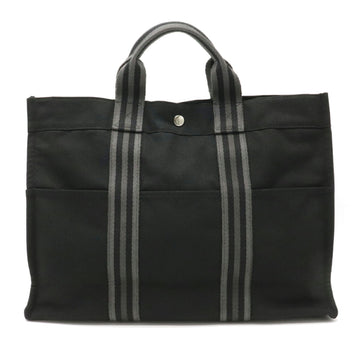 HERMES Four Tote MM Bag Handbag Canvas Black Gray