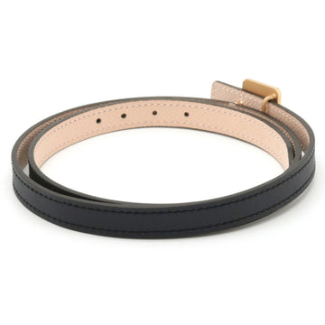 HERMES Ass de Cour Reversible 13mm Heart Buckle Leather Black Light Salmon Pink Gold Plated #70 X Engraving