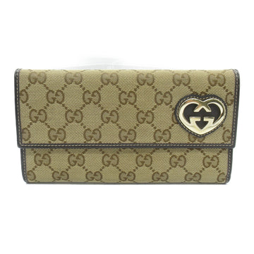 GUCCI ZIPpurse Brown Beige GG canvas 251861