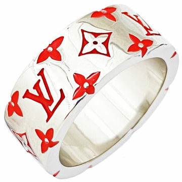 LOUIS VUITTON Ring LV Mosaic Orange Silver Color M1402M Size M  Men's