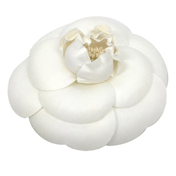 CHANEL Camellia Corsage Brooch White  Women's