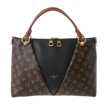 LOUIS VUITTON Monogram V Tote MM Brown M43948 Women's Leather Canvas Handbag