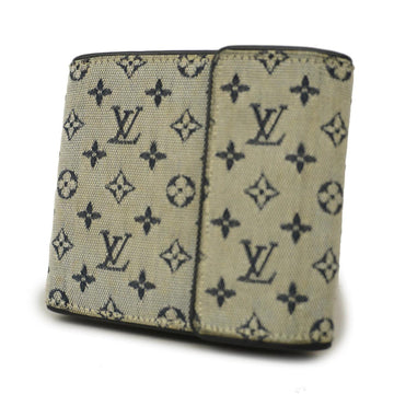 LOUIS VUITTON Wallet Monogram Mini Portobiert Credit Monnet M92239 Blue Ladies