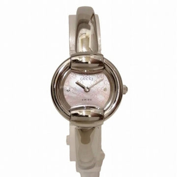 GUCCI GG pattern 1400L quartz pink shell dial watch ladies