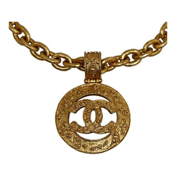 CHANEL Cocomark Necklace Gold Plated Women's