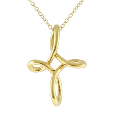 TIFFANY Open Cross Necklace 18K Yellow Gold Women's &Co.