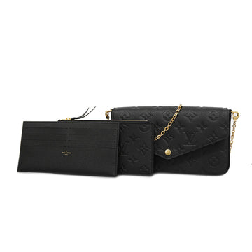 LOUIS VUITTONAuth  Monogram Empreinte Pochette Felicy M64064 Chain Wallet