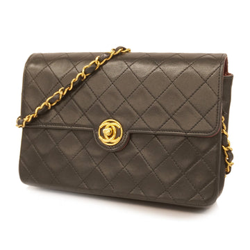 Chanel Matelasse Single Chain Cotton Jersey Women's Shoulder Bag Black