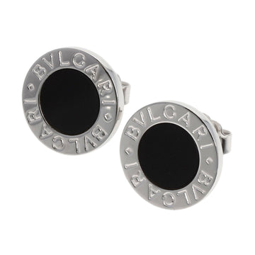 BVLGARI Onyx Earrings K18 White Gold Women's