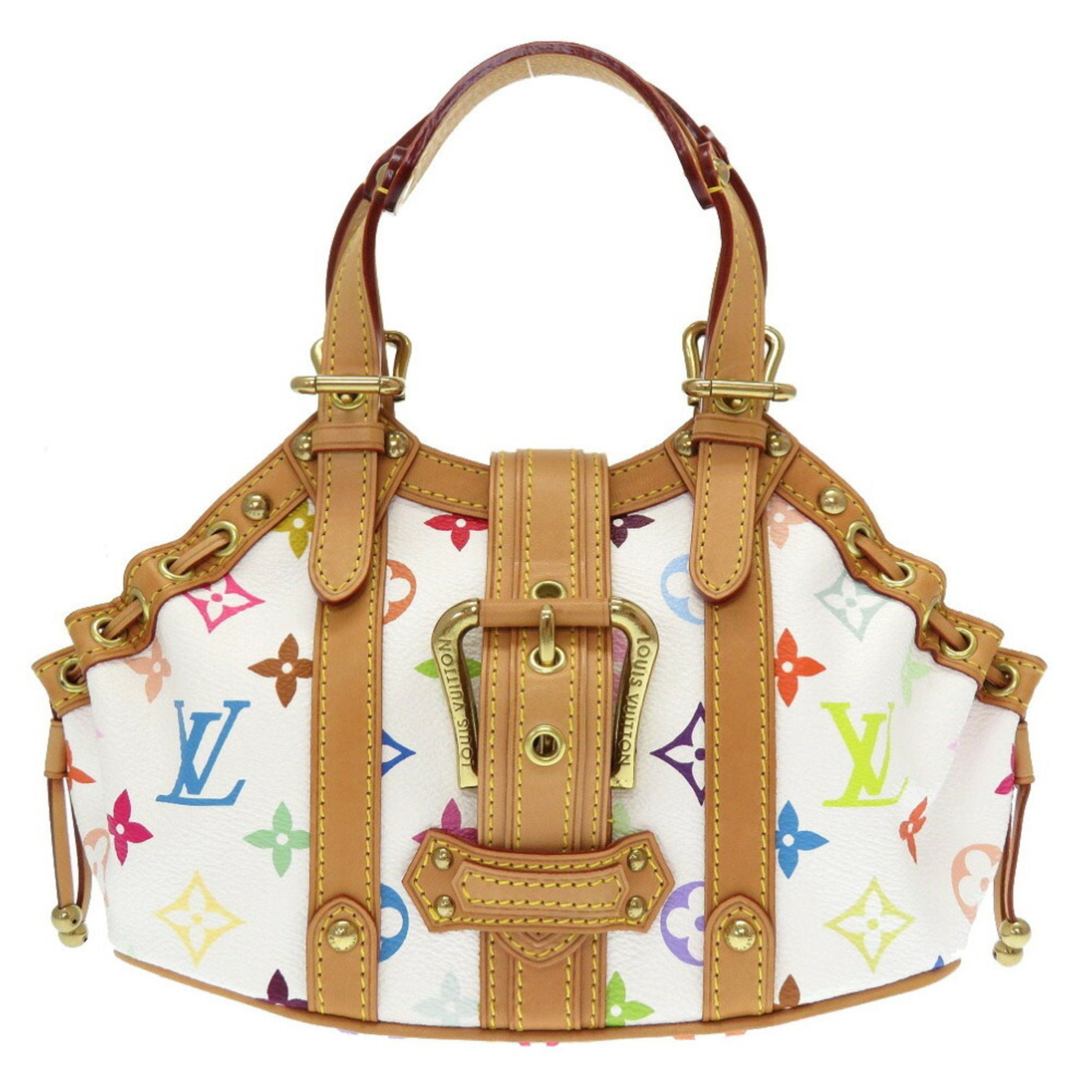 Louis Vuitton Monogram multicolor Teda PM Handbag PVC Canvas Leather #2782D
