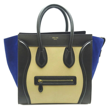 Celine Luggage Mini Shopper Women's Handbag Calf Black Beige Navy
