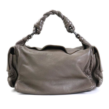 BOTTEGA VENETA Shoulder Bag Intrecciato Leather Brown Gray Women's