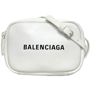 Balenciaga Shoulder Bag White Black Everyday 489812 D6W2N 9060 Leather BALENCIAGA Pochette Camera Cross Print