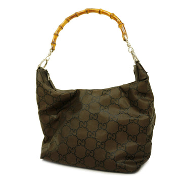 GUCCIAuth  Bamboo Handbags 35693 Women's Nylon Brown