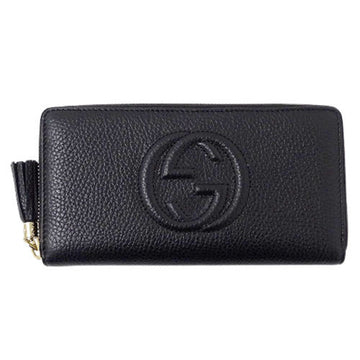 Gucci Wallet Women's Men's Brand Long Soho Leather Black 598187 Round Zipper Unisex Fashionable