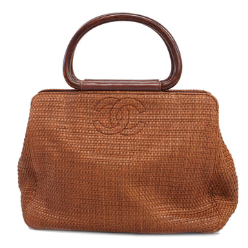 CHANELAuth  Handbag Women's Straw Brown