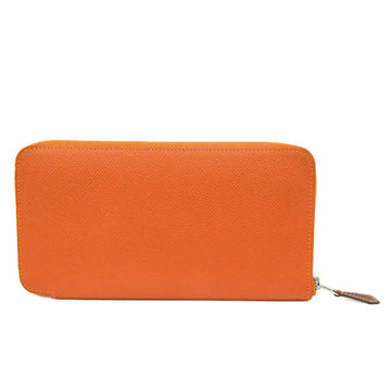 HERMES Azap Silk In Long Women's Epsom Leather Long Wallet [bi-fold] Orange