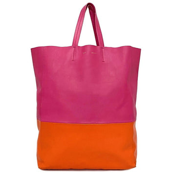 Celine Tote Bag Pink Orange S-UP1111 Leather Lambskin CELINE Bicolor Soft Women's