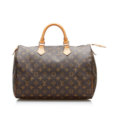 Louis Vuitton Monogram Speedy 35 Handbag Boston Bag M41524 Brown PVC Leather Ladies LOUIS VUITTON