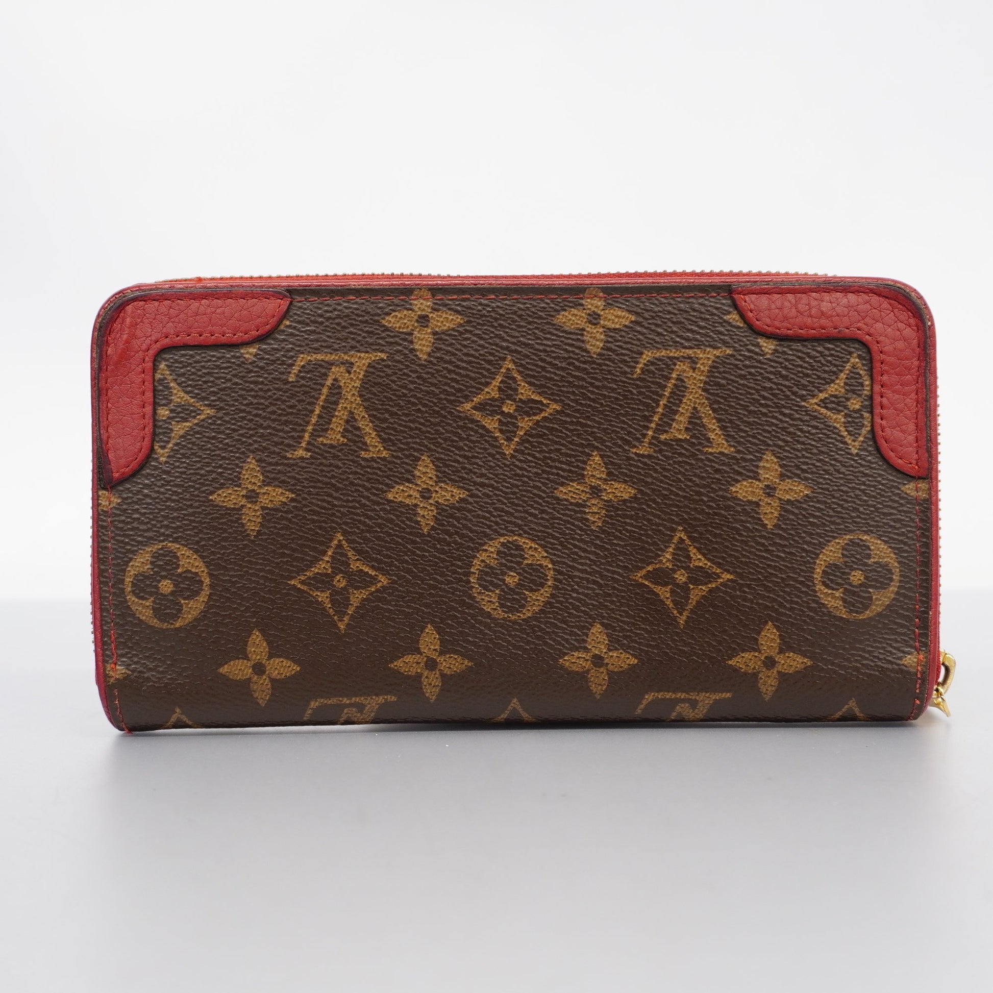 Louis Vuitton M61854 Monogram Zippy Wallet Retiro Brown Cerise