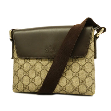 GUCCIAuth  353431 Women's GG Supreme Shoulder Bag Beige