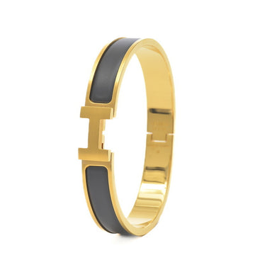 HERMES Click HH Bracelet Fan Gold/Noir Matte T6 size