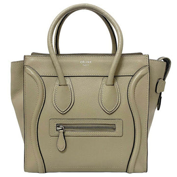 Celine tote bag luggage micro beige 189793DRU handbag leather CELINE grain graige ladies